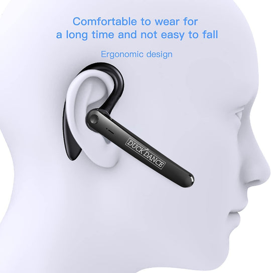 Signle Ear Bluetooth Headphone Bluetooth Headphone Wireless W Mouthside Microphone for Call Center, Driving, Meeting, Office Work for Crystal Clear Hands-Free Communications (Headphone Black Only)